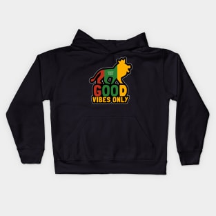 Good Vibes Only, Reggae Conquering Lion With Crown Kids Hoodie